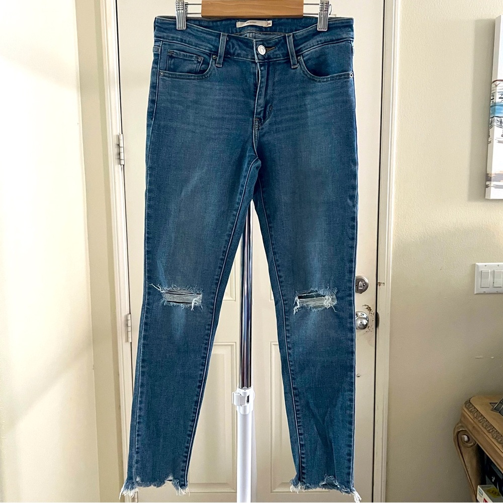 Levi’s 711 Skinny Distressed Jeans